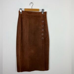 Vintage Brown Suede Skirt Sz 27